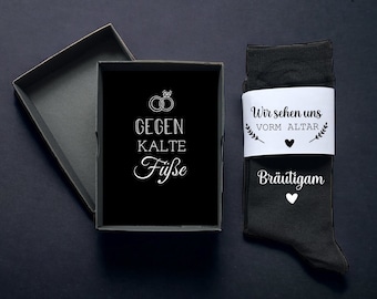 Bräutigam Socken mit Geschenkbox - Gegen kalte Füße - Hochzeitssocken