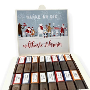 Aufkleber Set für Merci Schokolade | Weihnachsgeschenk für die Lehrerin