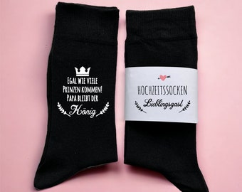 Socken für den Brautvater zur Hochzeit, Geschenk, Papa bleibt König