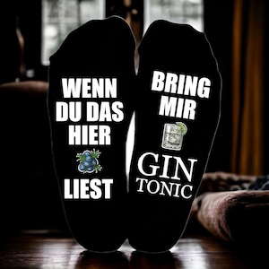 Vatertag Geschenk Auszeitsocken Bring mir Gin Tonic, Entspannung, Sprüche Socken Bild 4