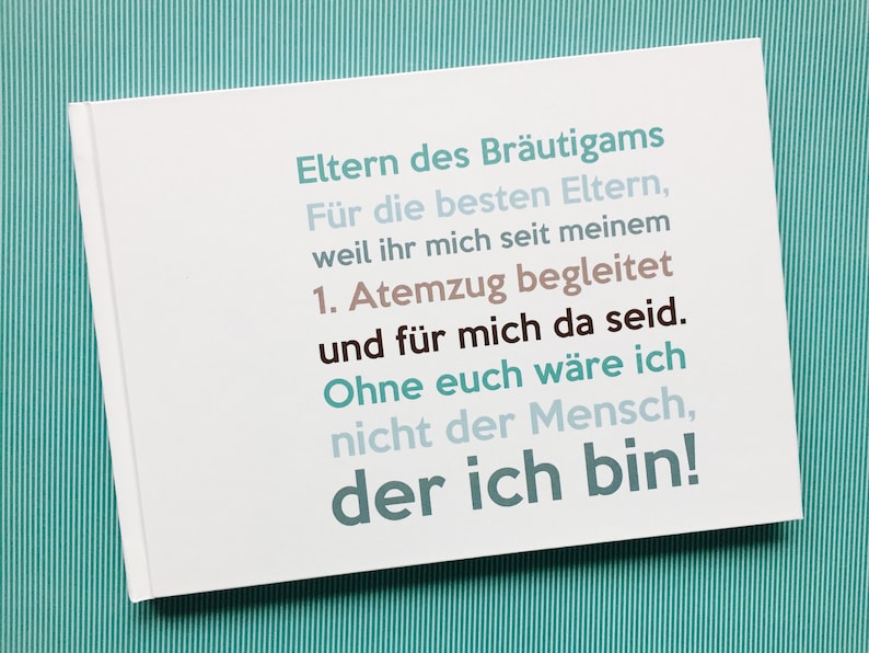 Eltern des Bräutigams Erinnerungsalbum, Geschenk zur Hochzeit, Geschenkbuch zur Hochzeit, Danksagung an Eltern, Mutter und Vater Bild 2