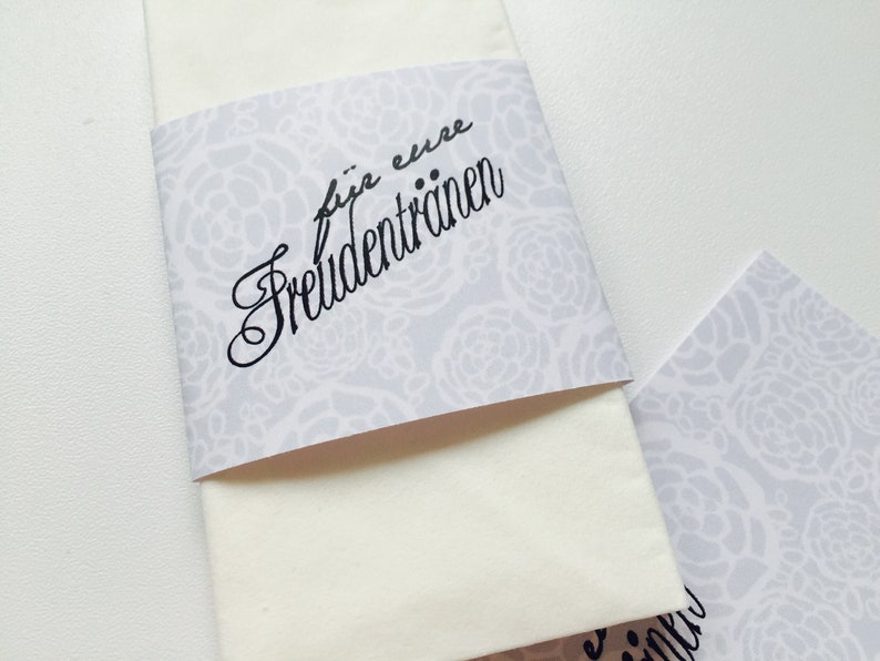 Handkerchief bands as wedding decorations for tears of joy image 2