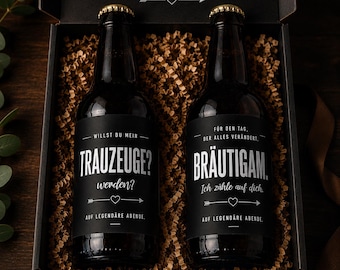 Trauzeuge fragen Geschenk Bieretiketten | Willst du mein Trauzeuge sein | 2 Flaschenetiketten für Bierflaschen | Geschenk Bruder Freund