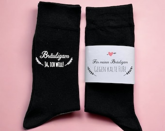 Socken für den Bräutigam, Hochzeit Geschenk Socken "Gegen kalte Füße"