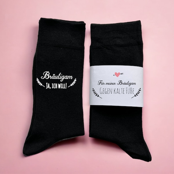 Socken für den Bräutigam, Hochzeit Geschenk Socken "Gegen kalte Füße"