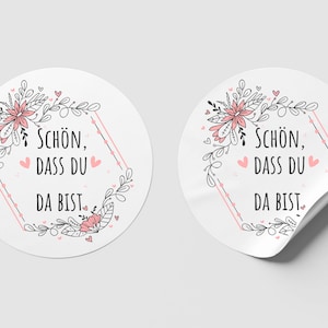 Stickers for wedding, baptism, communion &quot;Nice that you are here&quot; stickers guest gift confirmation