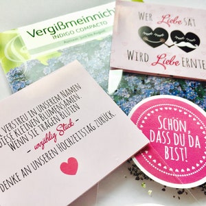 Gastgeschenk zur Hochzeit &quot;Wer Liebe sät, wird Liebe ernten&quot;