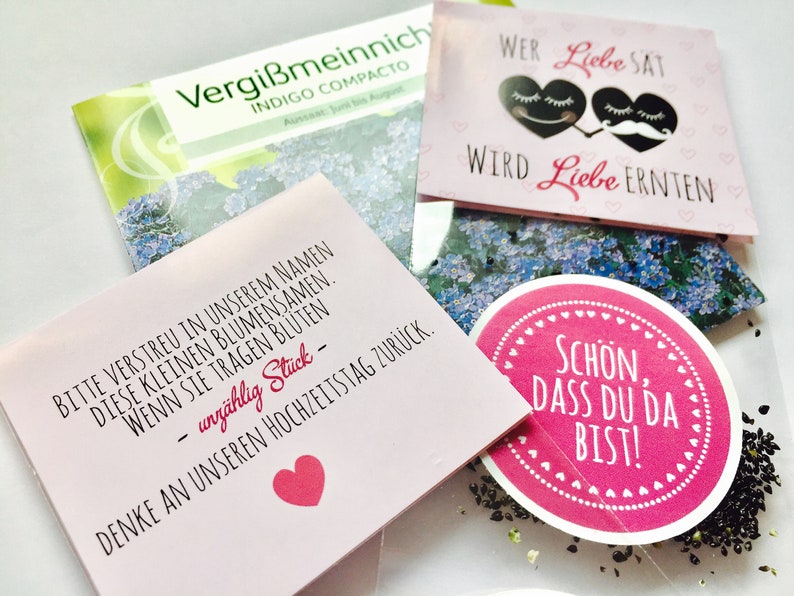 Gastgeschenk zur Hochzeit Wer Liebe sät, wird Liebe ernten Bild 1