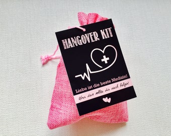Hangover Kit - Karten in rosa/schwarz