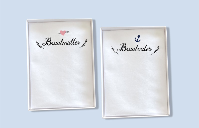 Handkerchief for the father of the bride Set Brauteltern