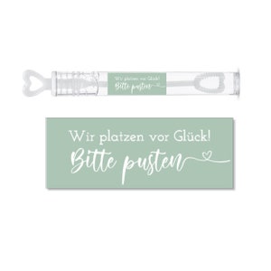 Stickers voor de bruiloft ZEEPBELLEN Gelieve te blazen mint afbeelding 1