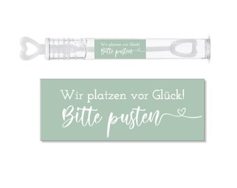 Stickers for the wedding | SOAP BUBBLES | Please blow- mint