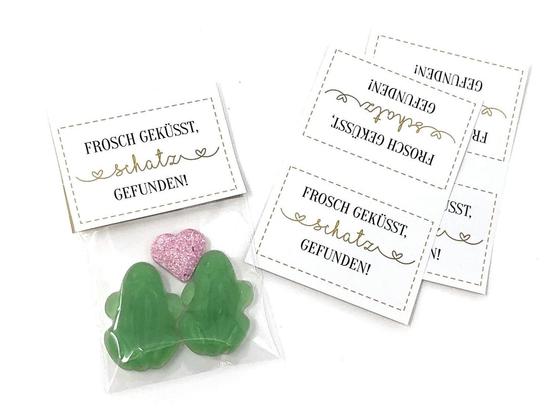 Gastgeschenk zur Hochzeit "Frosch geküsst, Schatz gefunden" Etsy.de