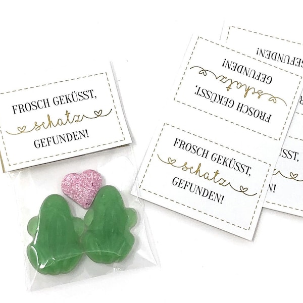 Gastgeschenk zur Hochzeit "Frosch geküsst, Schatz gefunden"