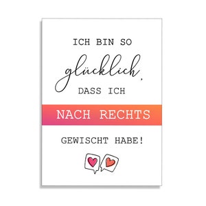 Postkarte TINDER Valentinstag Geschenk Karte Valentinskarte Postkarte Liebe