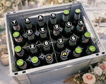 Regalo para padrino | Pegatinas para tapas de botellas de cerveza | Padrino 2026 | Regalo para un amigo o hermano