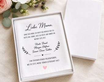 Handkerchief Mother of the Bride Wedding Gift – Tears of Joy for Mom, Gift for Parents, Emotional Wedding Gift, Mother-Daughter Keepsake