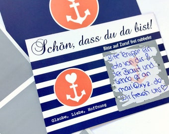 CADEAU INVITÉ Cartes à gratter pour le mariage « Nice that you are there » - Faith, Love, Hope Hamburg maritime