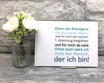 Eltern des Bräutigams Erinnerungsalbum, Geschenk zur Hochzeit, Geschenkbuch zur Hochzeit, Danksagung an Eltern, Mutter und Vater