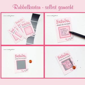 Rubbelkarten für die Hochzeit Schön, dass du da bist rosa Bild 2