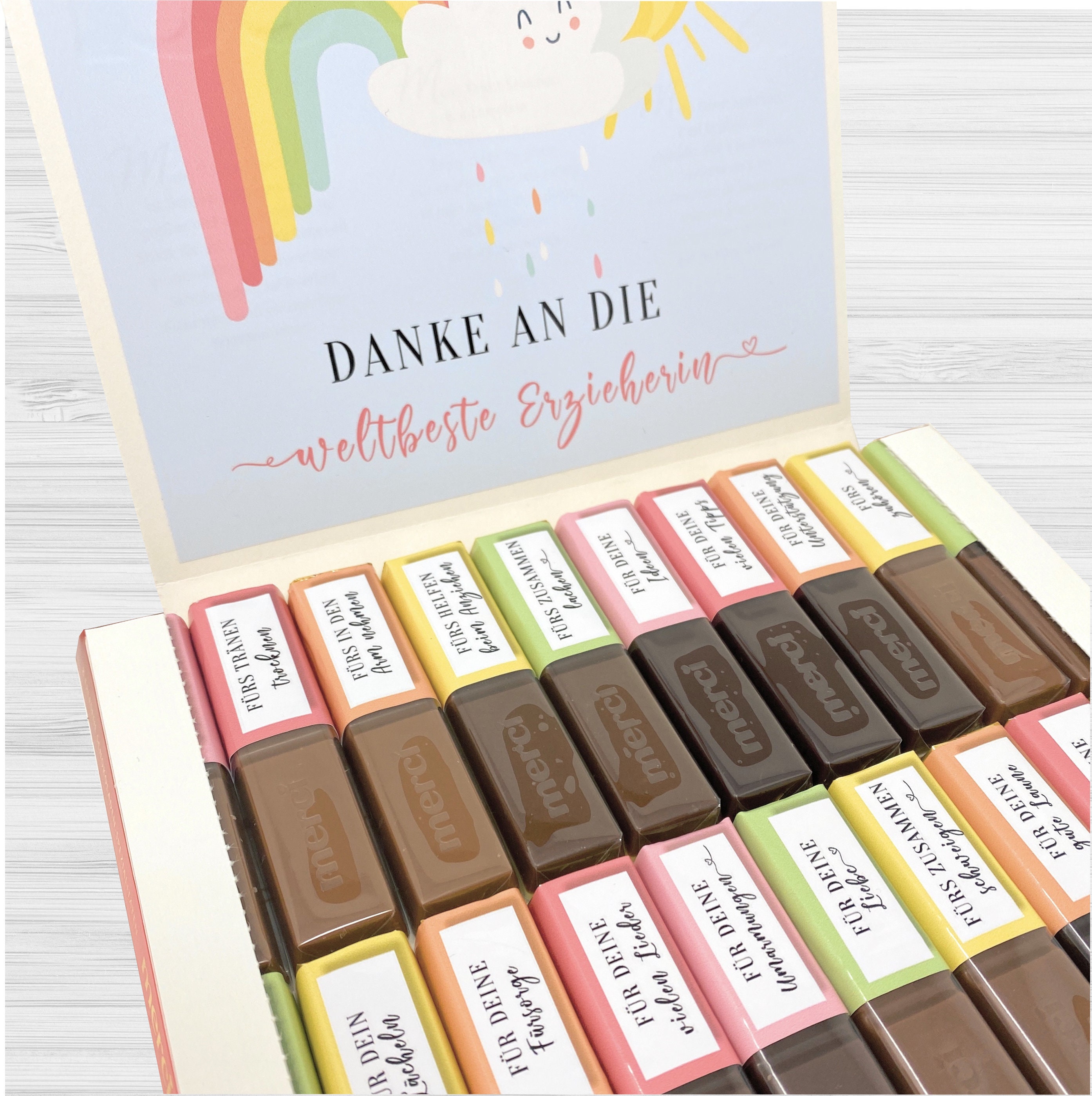 Aufkleber Set für Merci Schokolade persönliches Geschenk für Etsy