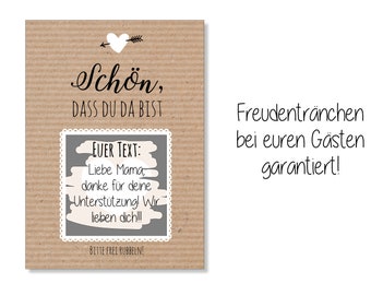 Scratch cards for the wedding "Nice to have you here" - Kraft paper