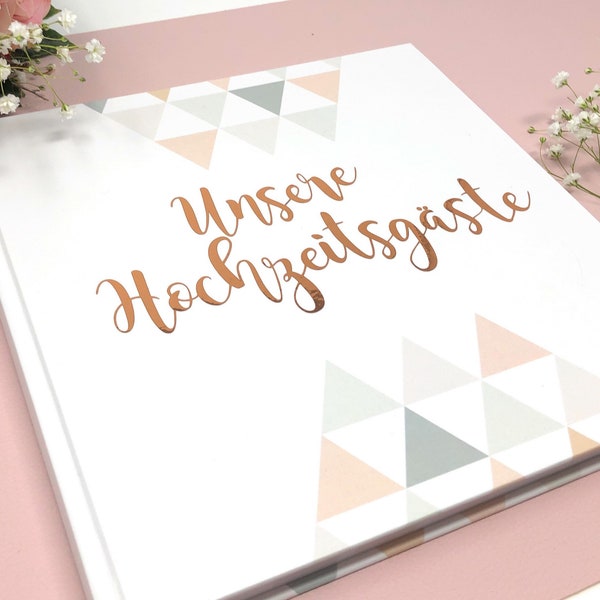 Wedding guestbook - rosegold/gold