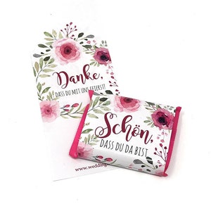 Chocolate banderoles &quot;Beautiful that you&#39;re there&quot; - Flowers