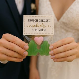 Wedding favor &quot;Frog kissed, treasure found&quot; – Wedding almond alternative – Sweet giveaway for guests – Lovely wedding decoration