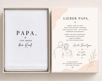 Handkerchief for the groom's father at his wedding | Tears of joy handkerchief with box | Emotional gift for father of the bride