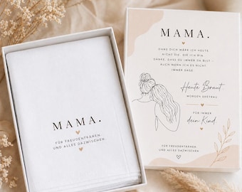 Brautmutter Taschentuch Geschenk Hochzeit | Mama Freudentränen Box | Emotionales Hochzeitsgeschenk Mutter Braut | Bundle Mama Papa