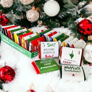 Advent calendar Grinch Christmas grumps for the Christmas season, DIY, printable, chocolate always works