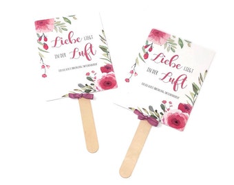 Fans for weddings | Watercolor Rose