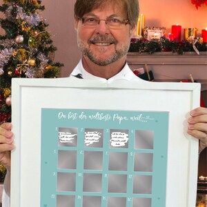 Calendrier de l'Avent à gratter Tu es le meilleur papa du monde parce que Calendrier de Noël A3 Papa