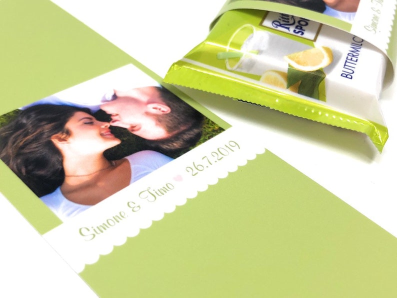 Personalized chocolate banderoles green image 2