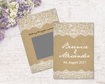 Scratch cards as wedding decoration Personalized