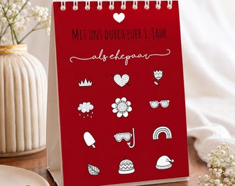 Wedding game "With us through your first year", wedding gift, wedding present, wedding vouchers