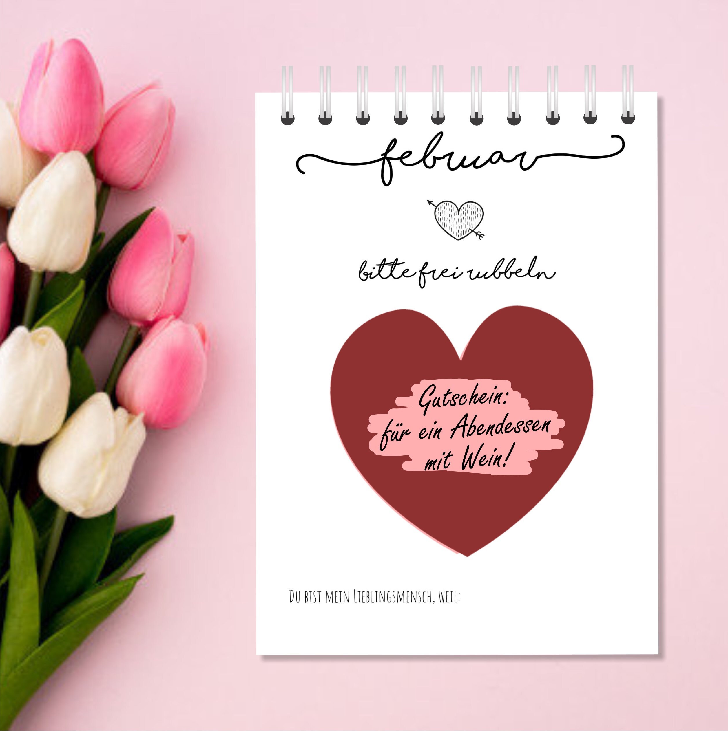 Rubbellos Gutschein Kalender Lieblingsmensch  Etsy