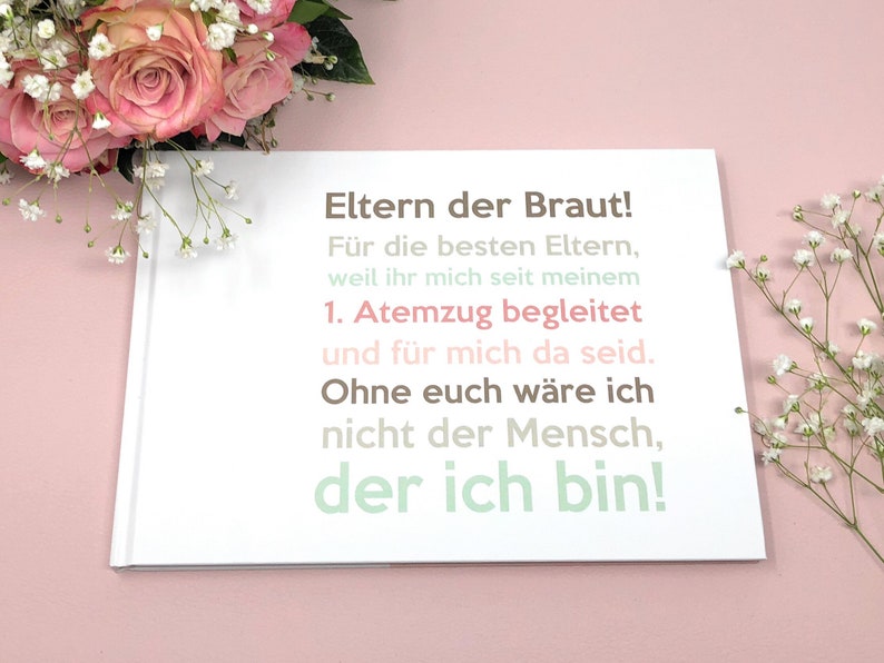 Hochzeitsgeschenk Buch Eltern der Braut Erinnerungsalbum zdjęcie 2