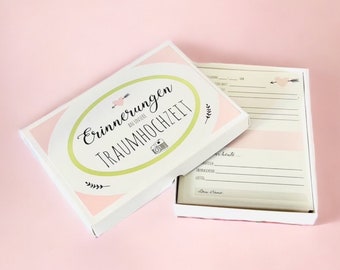 Gästebuchkarten zur Hochzeit, Gästebuch zur Hochzeit, Gästebuch mit Fragen, Hochzeitsgästebuch, personalisiertes Gästebuch zur Hochzeit