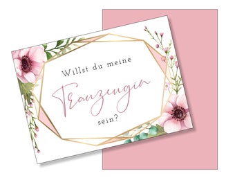 Postkarte "Willst du meine Trauzeugin sein?"