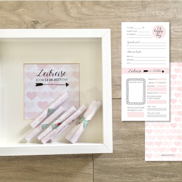 Wedding game time travel - wedding guest book - time capsule cards - letters to the future