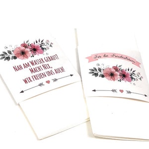 Tears of joy, banderoles for handkerchiefs, tears of joy banderoles, wedding decorations, church booklet, wedding guest gift