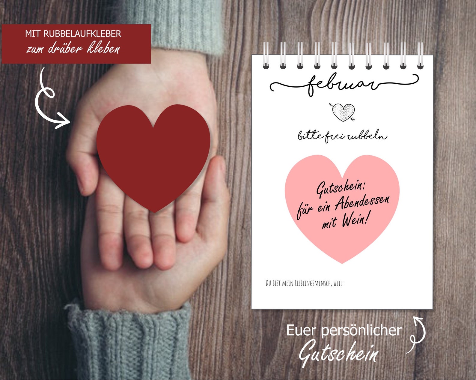 Rubbellos Gutschein Kalender Lieblingsmensch  Etsy