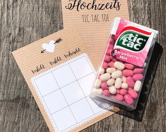 Hochzeits Tic Tac Toe | Zeitvertreib für Hochzeitsgäste, Gastgeschenk zur Hochzeit