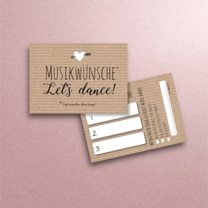 Tarjetas de deseos musicales para la boda deseos musicales para el DJ papel kraft imagen 1