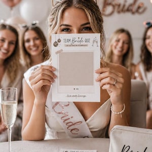 Möhippa-spel: Team Bride Quiz – Vem känner bruden bäst? Ett modernt bröllopsspel för möhippa bild 2