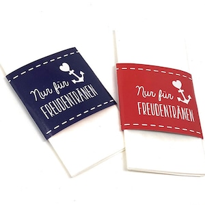 Banderoles for tears of joy, banderoles for handkerchiefs, tears of joy banderoles, wedding decorations, church booklets, wedding guest gifts