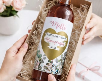 Scratch-off bottle label: Ask your maid of honor | Will you be my maid of honor? | Maid of honor gift | Surprise maid of honor | Wine label