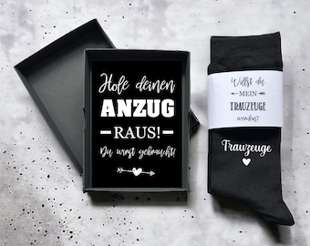 Trauzeuge Socken mit Geschenkbox - Willst du mein Trauzeuge sein? Hochzeitssocken